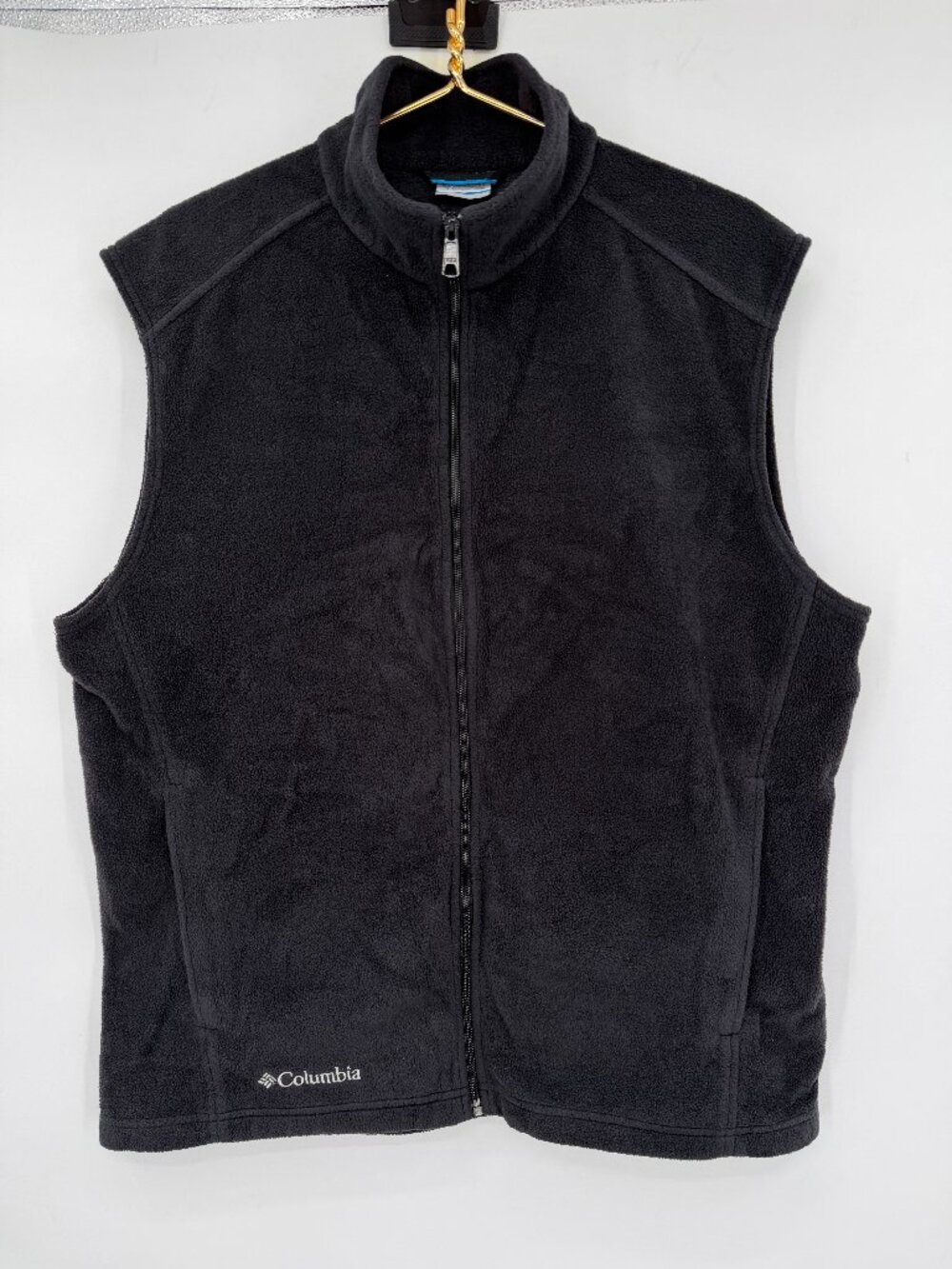 Columbia Men’s Large Flanker Black Fleece Full Zip Vest Outdoor Fall Winter